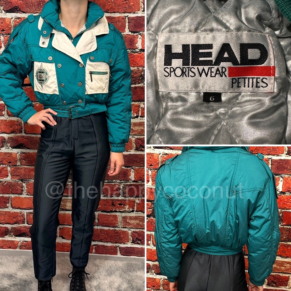 HEAD SPORTSWEAR PETITES SKI SUIT SIZE 6 ONE PIECE SNOWSUIT 80’s VINTAGE STIRRUPS